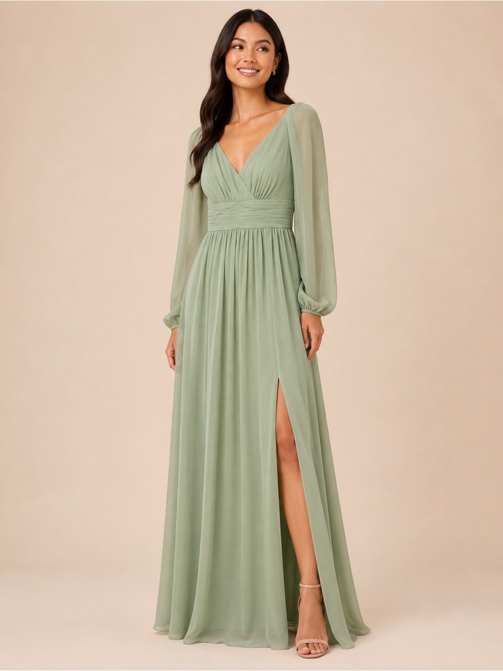 Azazie Sage Backless Chiffon Bridesmaid Dress Size 12 Homecoming Prom Formal